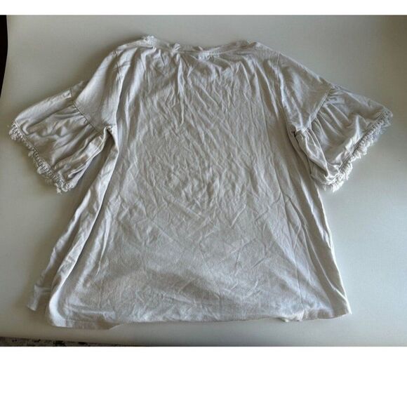 Johnny Was Calme Medium Bamboo Organic Cotton Flared Sleeves Fringe Boho - Picture 2 of 6